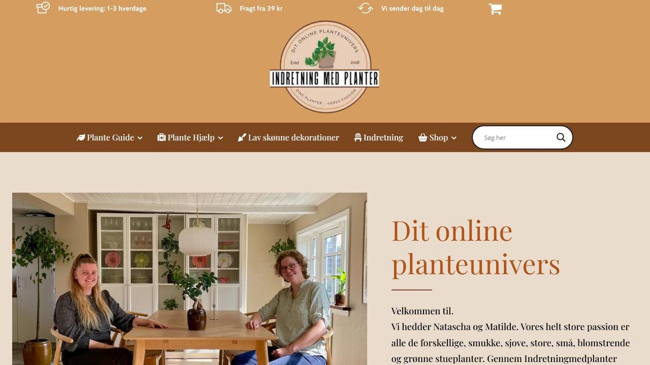 Indretning med Planter